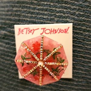 Betsey Johnson Gold Tone Island Time Tropical Umbrella Ring